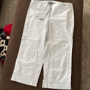 White-grey Ann Taylor capri pants